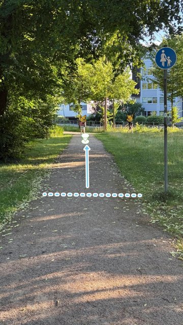 Unser Short-Track. Gestartet wird auf Höhe des Schilds